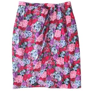 Albert Nipon Silk Skirt Tulip Vintage Fairy Grunge Floral Whimsigoth Sz Medium